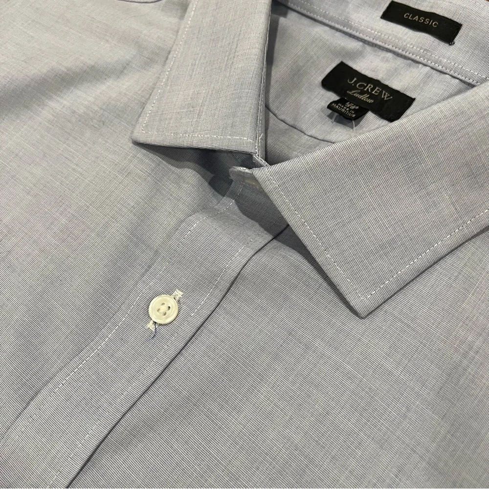 NEW J.Crew Men's Ludlow Stretch Cotton Dress Shirt Fairweather Blue 17.5/36‎